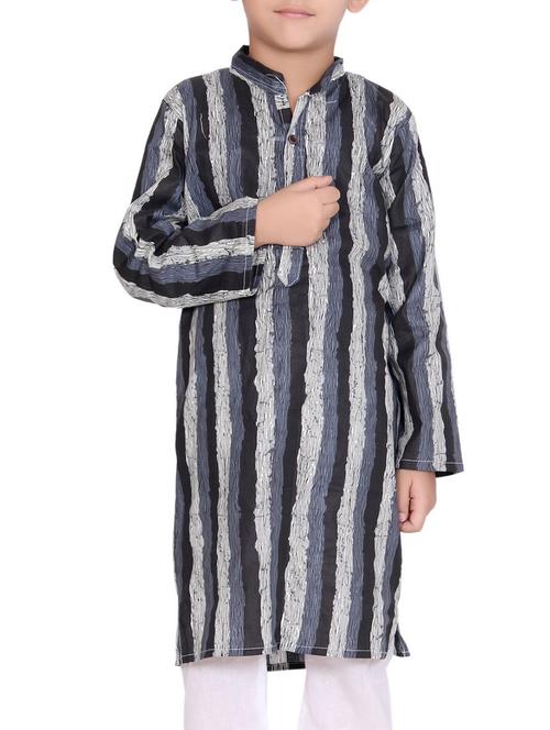 black cotton kurta set - 15328402 - Very Small Image - 1