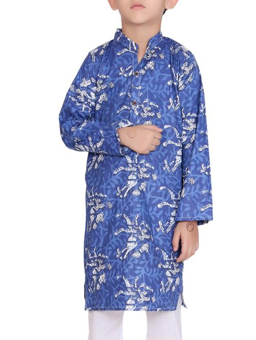light blue cotton kurta set - 15328421 - Very Small Image - 1