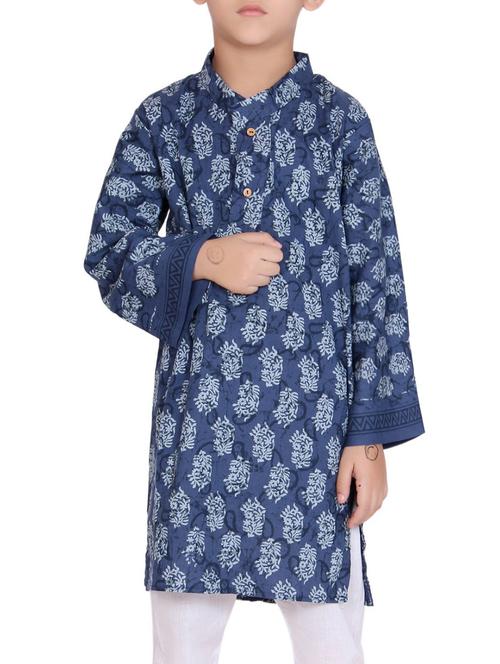 blue cotton kurta set - 15328428 - Very Small Image - 1