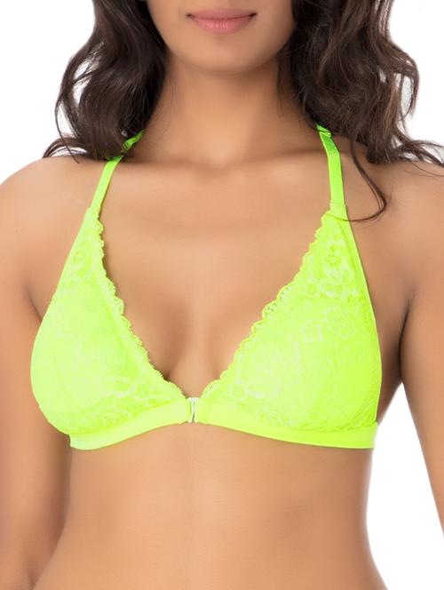 floral laced front open bralette - 15330212 - Very Small Image - 1