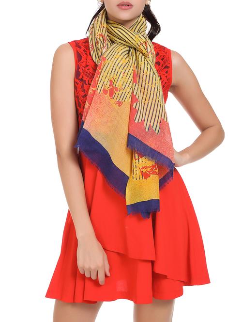 striped woolen stole - 15331404 - Very Small Image - 1