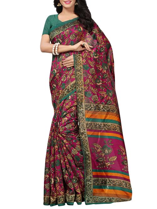 disty floral printed saree with blouse - 15331761 - Very Small Image - 1