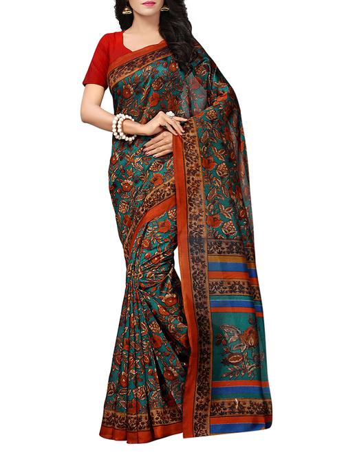 ditsy floral printed saree with blouse - 15331762 - Very Small Image - 1