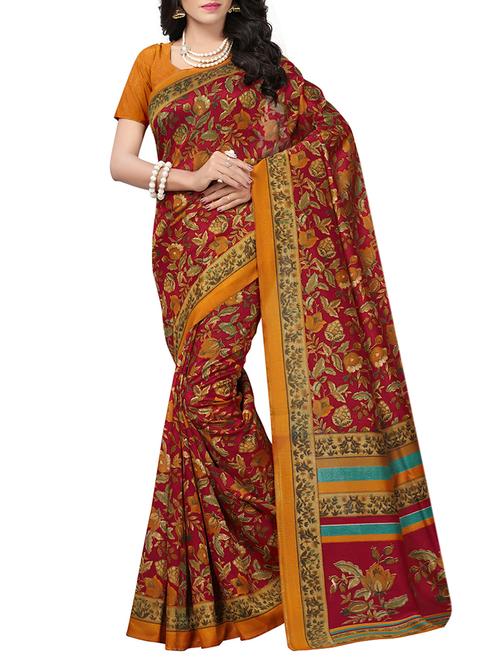 ditsy floral printed saree with blouse - 15331763 - Very Small Image - 1