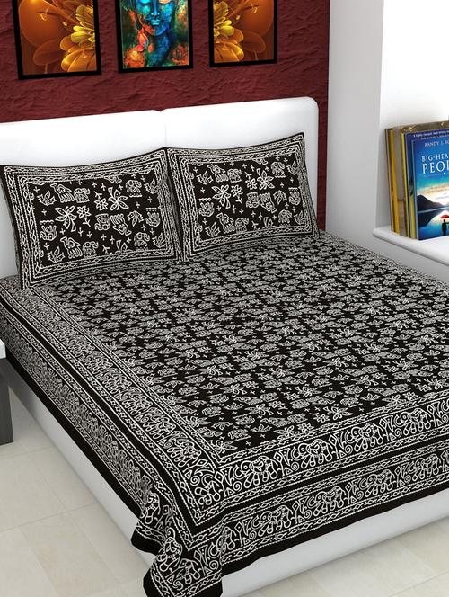 jaipuri cotton double bedsheet with 2 pillow covers - 15332194 - Very Small Image - 1