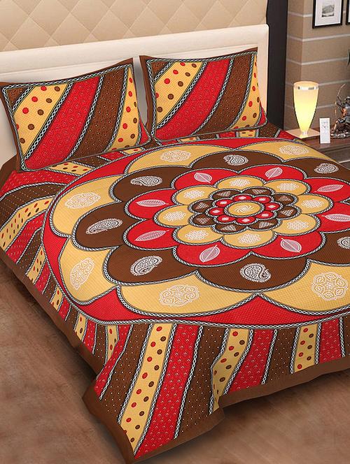 jaipuri cotton double bedsheet with 2 pillow covers - 15332203 - Very Small Image - 1
