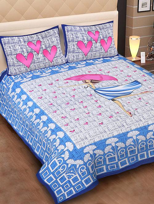 jaipuri cotton double bedsheet with 2 pillow covers - 15332205 - Very Small Image - 1