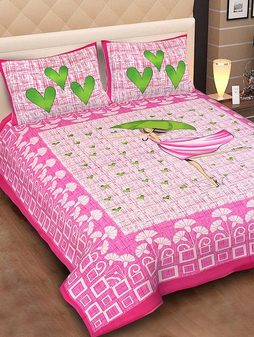 jaipuri cotton double bedsheet with 2 pillow covers - 15332206 - Very Small Image - 1