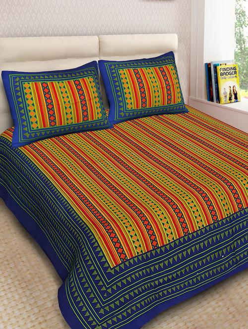 jaipuri cotton double bedsheet with 2 pillow covers - 15332214 - Very Small Image - 1