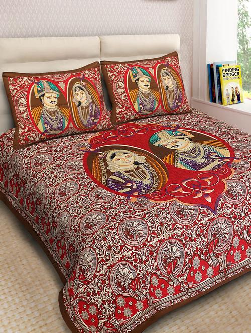 jaipuri cotton double bedsheet with 2 pillow covers - 15332222 - Very Small Image - 1