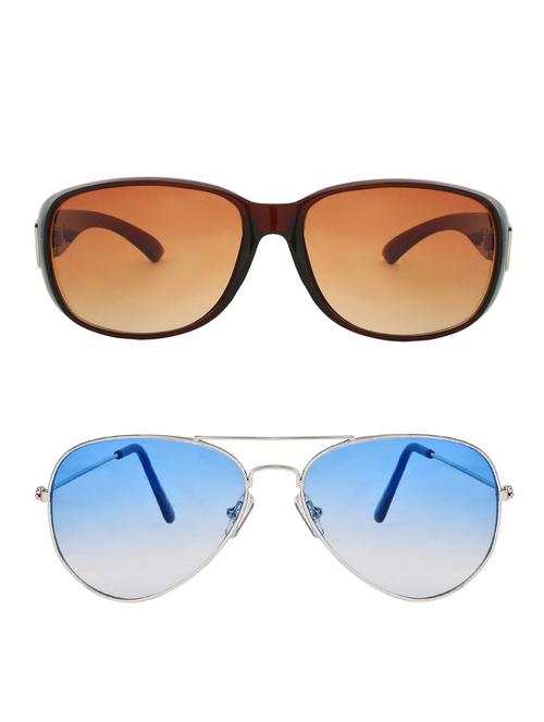 zyaden combo oval and aviator sunglasses- combo 2451 - 15332470 - Very Small Image - 1