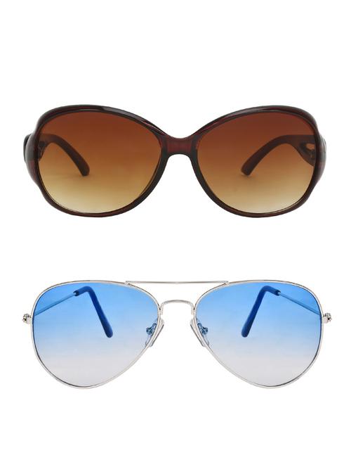 zyaden combo oval and aviator sunglasses- combo 2454 - 15332473 - Very Small Image - 1