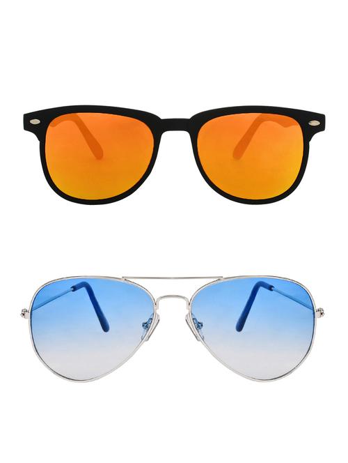 zyaden combo of 2 rectangle and aviator sunglasses- combo 2502 - 15332521 - Very Small Image - 1