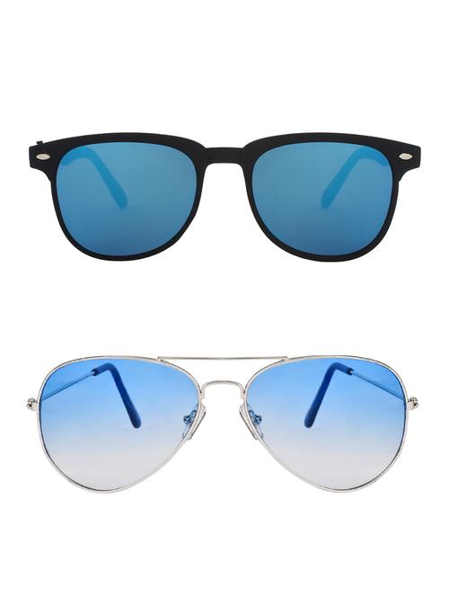 zyaden combo of 2 rectangle and aviator sunglasses- combo 2503 - 15332522 - Very Small Image - 1