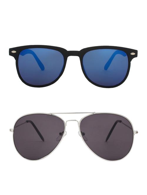 zyaden combo of 2 rectangle and aviator sunglasses- combo 2508 - 15332527 - Very Small Image - 1