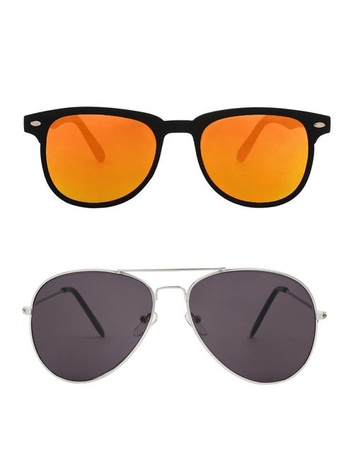 zyaden combo of 2 rectangle and aviator sunglasses- combo 2510 - 15332529 - Very Small Image - 1
