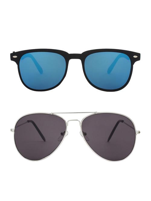 zyaden combo of 2 rectangle and aviator sunglasses- combo 2511 - 15332530 - Very Small Image - 1