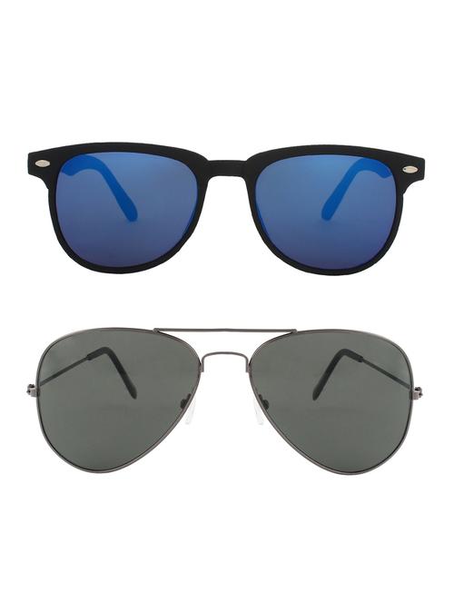 zyaden combo of 2 rectangle and aviator sunglasses- combo 2512 - 15332531 - Very Small Image - 1