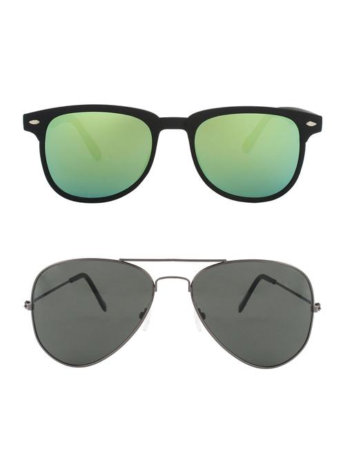 zyaden combo of 2 rectangle and aviator sunglasses- combo 2513 - 15332532 - Very Small Image - 1