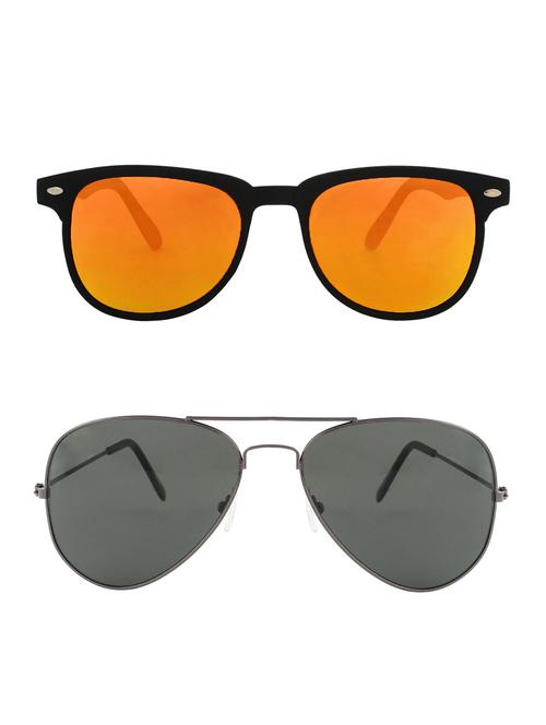 zyaden combo of 2 rectangle and aviator sunglasses- combo 2514 - 15332533 - Very Small Image - 1