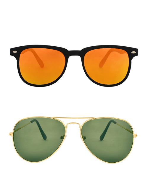 zyaden combo of 2 rectangle and aviator sunglasses- combo 2518 - 15332537 - Very Small Image - 1