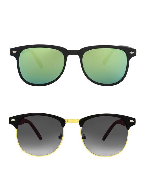 zyaden combo of 2 rectangle and clubmaster sunglasses- combo 2525 - 15332544 - Very Small Image - 1