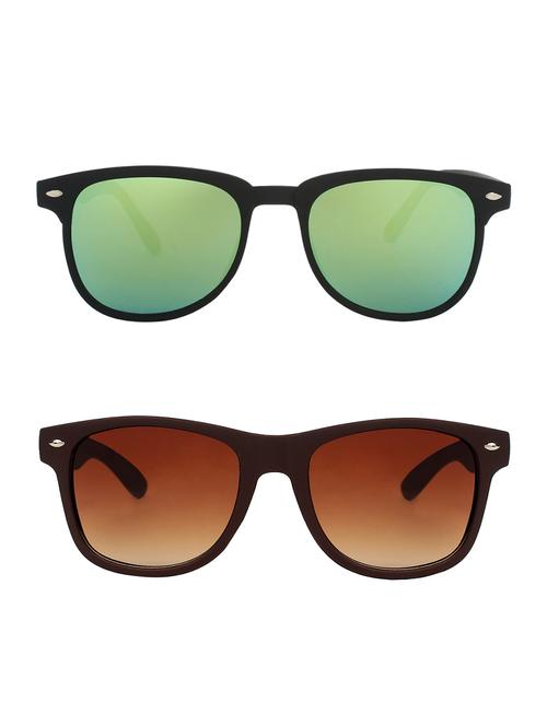 zyaden combo of 2 rectangle and wayfarer sunglasses- combo 2533 - 15332552 - Very Small Image - 1
