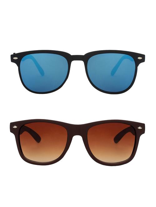 zyaden combo of 2 rectangle and wayfarer sunglasses- combo 2535 - 15332554 - Very Small Image - 1