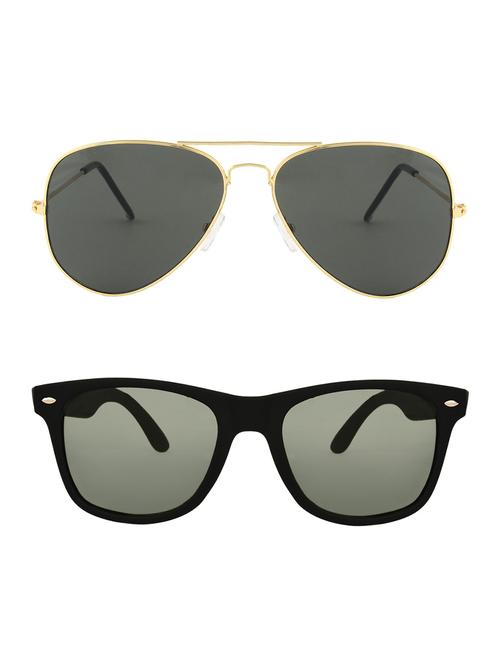 zyaden combo of 2 aviator and wayfarer sunglasses- combo 2536 - 15332555 - Very Small Image - 1