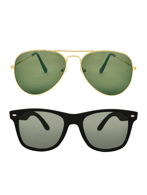 zyaden combo of 2 aviator and wayfarer sunglasses- combo 2539 - 15332558 - Very Small Image - 1