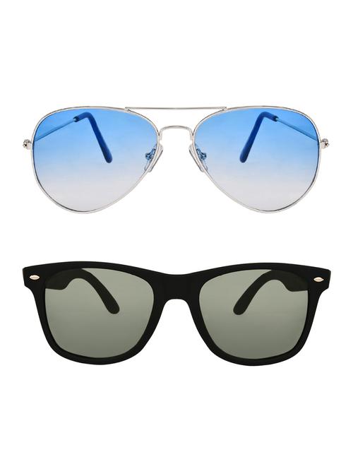 zyaden combo of 2 aviator and wayfarer sunglasses- combo 2540 - 15332559 - Very Small Image - 1