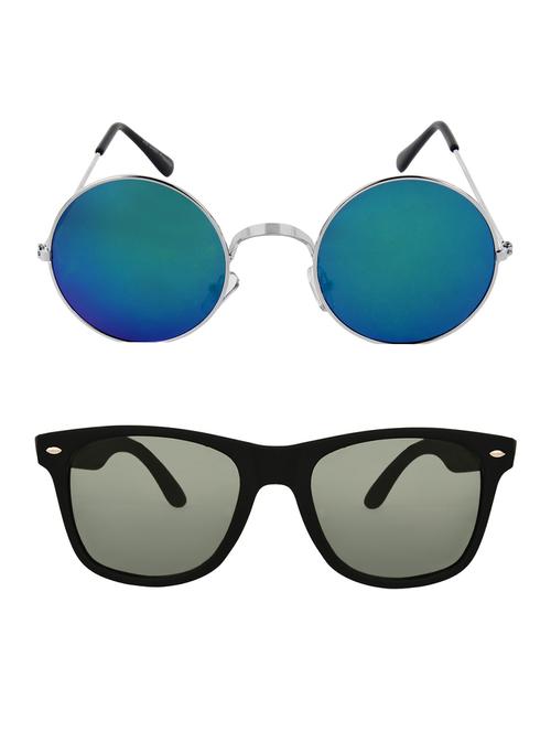 zyaden combo of 2 round and wayfarer sunglasses- combo 2543 - 15332561 - Very Small Image - 1