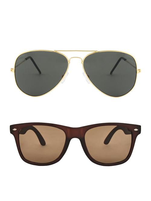zyaden combo of 2 aviator and wayfarer sunglasses- combo 2553 - 15332571 - Very Small Image - 1