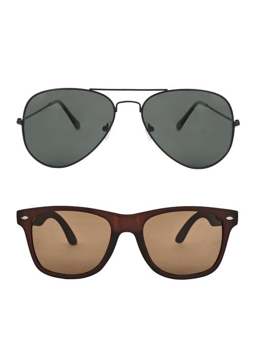 zyaden combo of 2 aviator and wayfarer sunglasses- combo 2555 - 15332573 - Very Small Image - 1