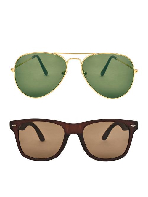 zyaden combo of 2 aviator and wayfarer sunglasses- combo 2556 - 15332574 - Very Small Image - 1