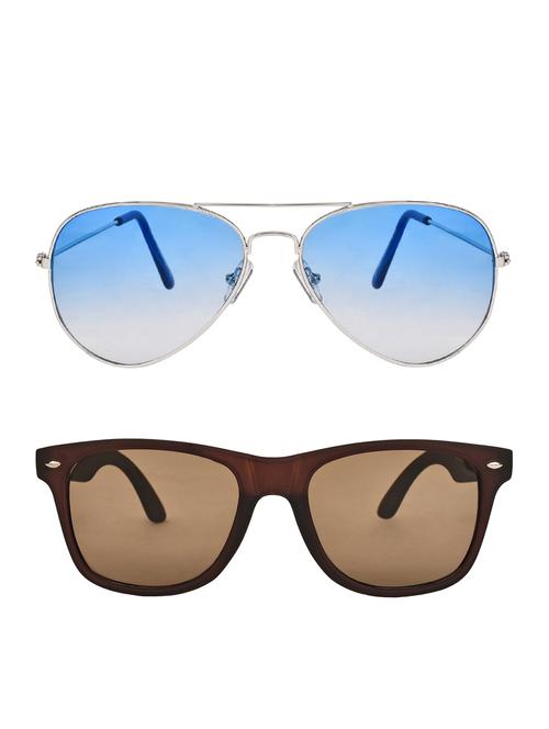 zyaden combo of 2 aviator and wayfarer sunglasses- combo 2557 - 15332575 - Very Small Image - 1