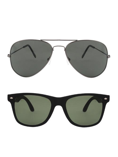 zyaden combo of 2 aviator and wayfarer sunglasses- combo 2571 - 15332588 - Very Small Image - 1