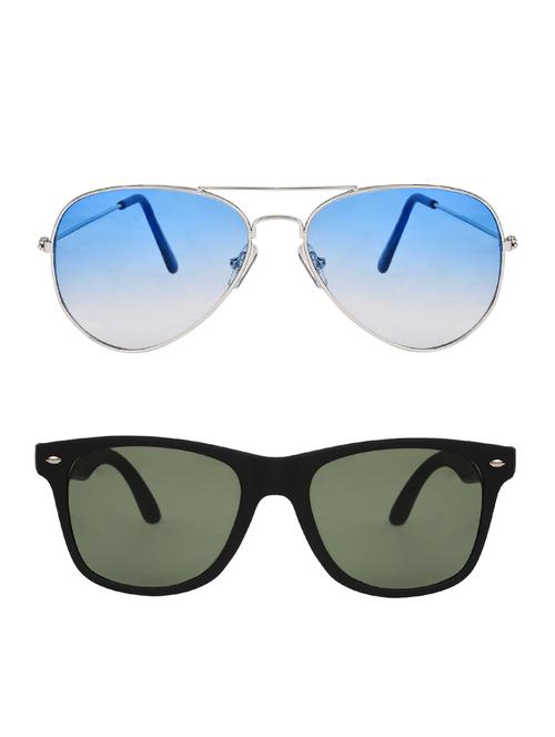 zyaden combo of 2 aviator and wayfarer sunglasses- combo 2574 - 15332591 - Very Small Image - 1
