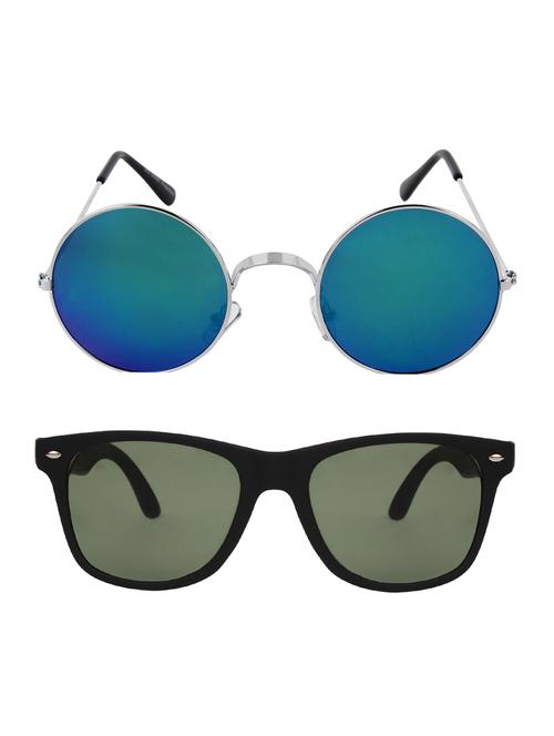 zyaden combo of 2 round and wayfarer sunglasses- combo 2577 - 15332593 - Very Small Image - 1