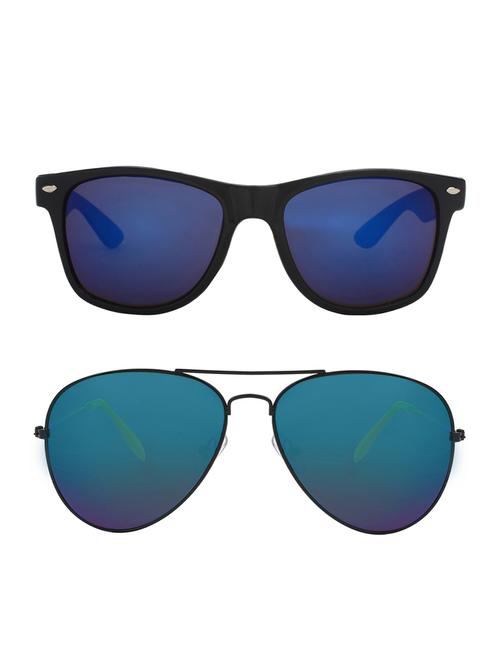 zyaden combo of 2 wayfarer and aviator sunglasses- combo 2591 - 15332607 - Very Small Image - 1