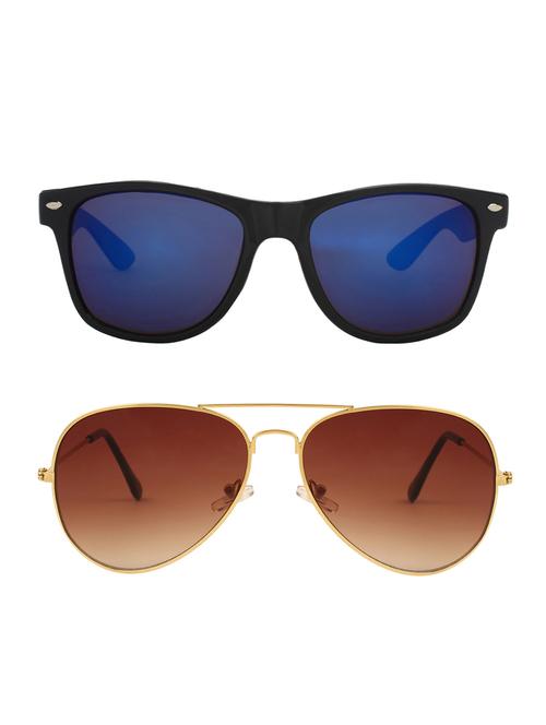 zyaden combo of 2 wayfarer and aviator sunglasses- combo 2596 - 15332612 - Very Small Image - 1