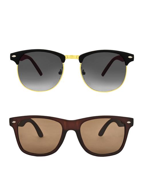 zyaden combo of 2 aviator and clubmaster sunglasses- combo 2558 - 15332620 - Very Small Image - 1