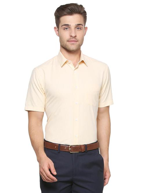 yellow cotton blend formal shirt - 15333387 - Very Small Image - 1