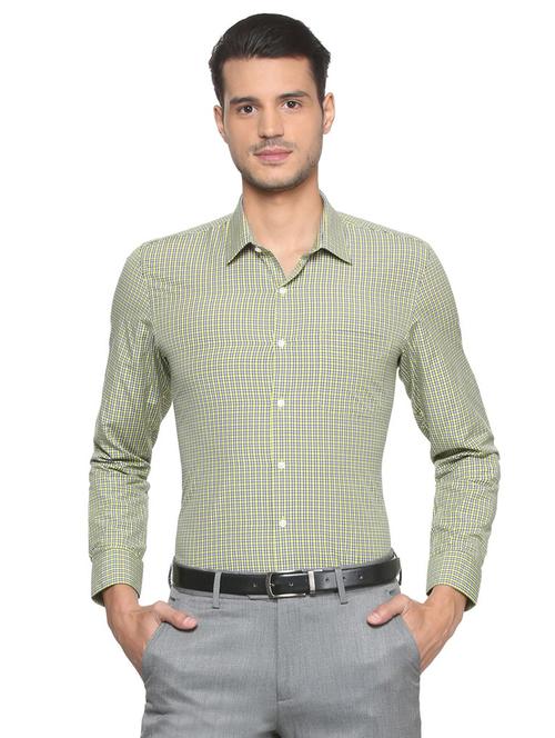 yellow cotton blend formal shirt - 15333403 - Very Small Image - 1