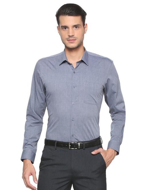 grey cotton formal shirt - 15333417 - Very Small Image - 1