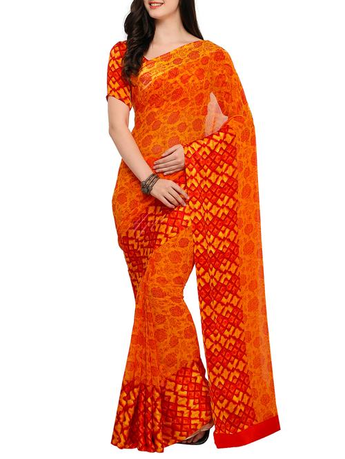 floral printed saree - 15333695 - Very Small Image - 1
