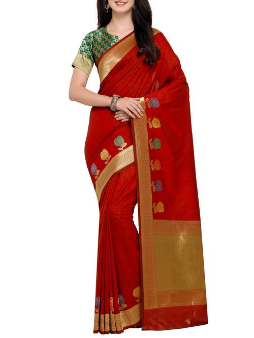 delicate golden border saree - 15333715 - Very Small Image - 1