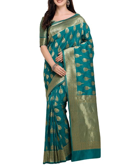 zari motifs banarasi saree - 15333729 - Very Small Image - 1