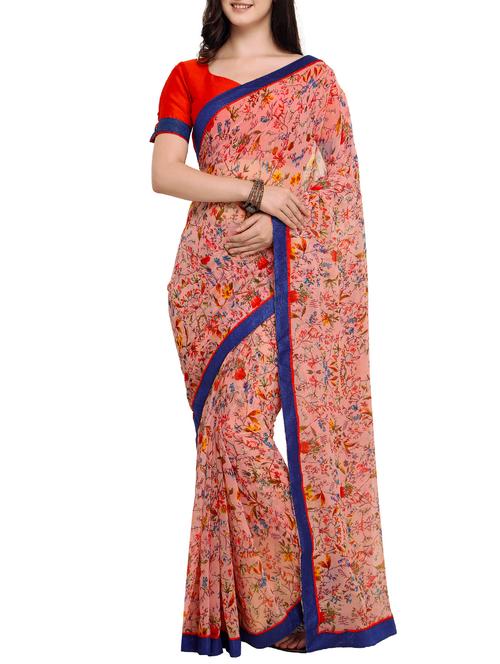 disty floral printed saree - 15333741 - Very Small Image - 1