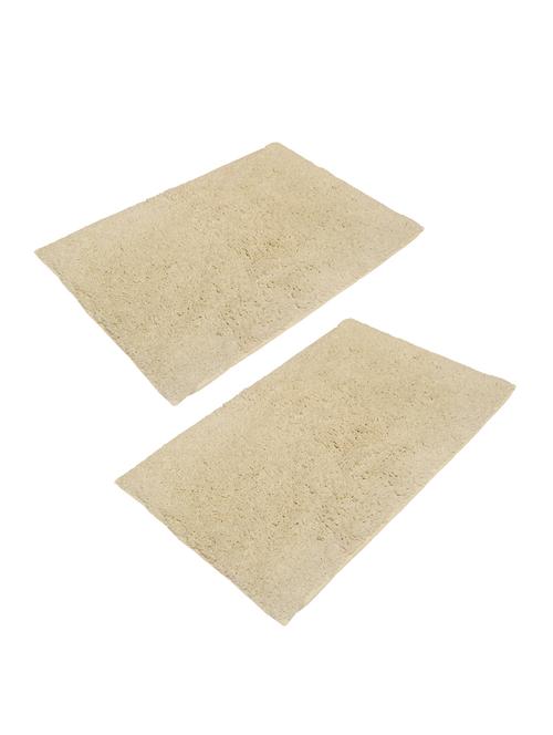 cream color cotton bath mats solid pack of 2 bathroom rugs - 15334062 - Very Small Image - 1
